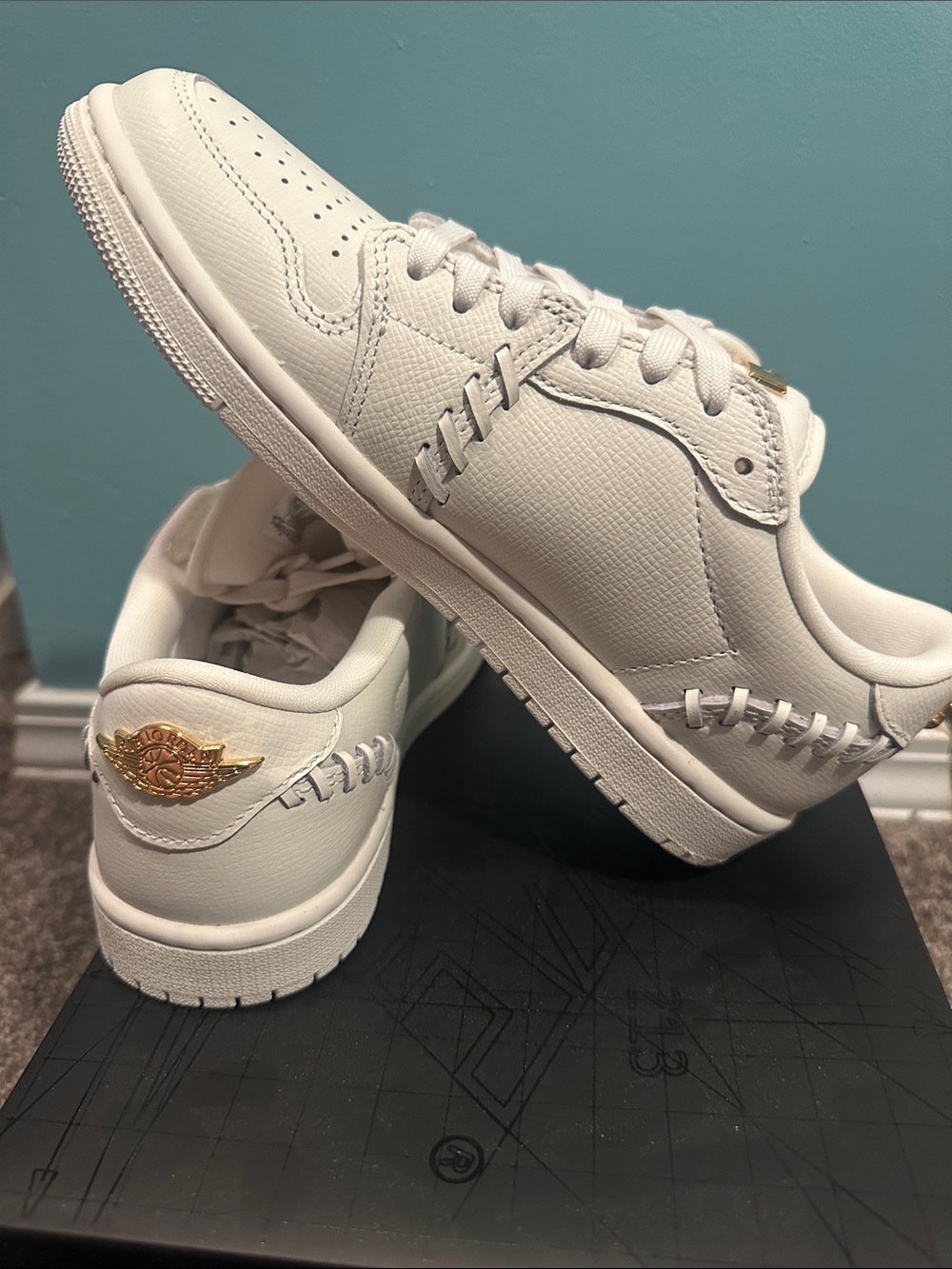 Nike Air Jordan 1  Low White Sail Metallic Gold Women - NIB NWT